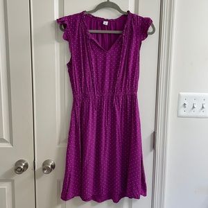 Purple With Small White Polk-a-dot Dress